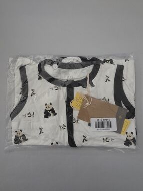 NWT Kyte Baby Sleeveless Snap Romper in Black and White Zen (Panda) 12-18 months